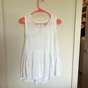 white Tank top with ruffles